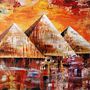 Pirámides de Al-Gizah. 160X95 cm. Técnica mixta y collage. Ein Projekt aus dem Bereich Architektur, Bildende Künste, Collage, L, schaftsbau und Malerei von Daniel Joven Cerdá - 10.06.2015