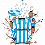 Camiseta Racing Club de Avellaneda. Ilustração tradicional projeto de lichajavier - 06.08.2016