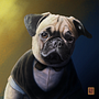 Chester the Pug Ein Projekt aus dem Bereich Porträtzeichnung, Traditionelle Illustration und Digitale Illustration von Julio Solis - 13.10.2018