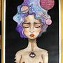 La galaxia en mi cabeza . Kreativitas, Menggambar, Menggambar Potret, Lukisan, Dan Lukisan Cat Air proyek oleh Stephanie Castro - 05.29.2019
