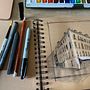 My project in Architectural Sketching with Watercolor and Ink course. Projekt z dziedziny  R i sunek architektoniczn użytkownika Sue Olsen-Allen - 25.05.2020