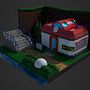 Low Poly Pokecenter Diorama. 3D, e Design de videogames projeto de Gustavo Olaio - 01.03.2020