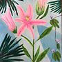 Lily stem, palms, and porcelain berry vine . % Kristen Bastis tarafından hazırlanan Akrilik Bo, ama, Botanik İllüstras, Ve on projesi - 09.06.2020