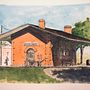 American Train Depot. Concept Art, Traditional illustration, and Watercolor Painting project by andrew_j - 12.24.2020