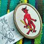 Diablito de la lotería mexicana. Embroider project by Moonse Hernández - 01.13.2021