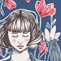 The Girl and the Magnolias. Een project van Tekening met potlood van Amanda Muckenhuber - 17.07.2020