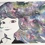 Galaxy hair. Traditional illustration project by Kelly McAnena - 03.23.2021