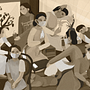 'Enjoying tea' inspired by Vietnamese antique paintings. Een project van Traditionele illustratie van Amy Phan - 02.04.2021
