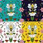 Bee Pattern: Progettazione di motivi illustrati. Design, Traditional illustration, Pattern Design, and Printing project by dome_grasso15 - 06.01.2021