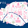Paris: Creación de mapas ilustrados. Projekt z dziedziny Tradycyjna ilustracja, Infografika,  Rysunek, Ilustracja cyfrowa,  Rysunek artystyczny i Malarstwo cyfrowe użytkownika Josefina Giavedoni - 03.08.2021