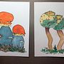 Funky and Fun Mushrooms. Projekt z dziedziny Design, Tradycyjna ilustracja,  Malarstwo, Malowanie akwarelą i Malowanie gwaszami użytkownika Diane Burr - 31.07.2021