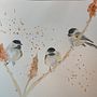 My project in Artistic Watercolor Techniques for Illustrating Birds course (watercolours based on photos of chickadees by Patrice Bouchard posted to Unsplash). Traditional illustration, Watercolor Painting, Realistic Drawing, and Naturalistic Illustration project by Susan - 08.08.2021