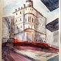 My project in Architectural Sketching with Watercolor and Ink course. Sketching, Drawing, Watercolor Painting, Architectural Illustration, Sketchbook & Ink Illustration project by christinelames_1 - 08.25.2021