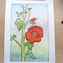Tithonia, botanical illustration in watercolor. Traditional illustration, Fine Arts, Drawing, Botanical Illustration, and Watercolor Painting project by Marjolijn de Winter - 08.23.2021