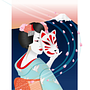 Kitsune Geisha. Ilustração tradicional, Ilustração vetorial, Ilustração digital e Ilustração editorial projeto de sianhulse - 14.09.2021