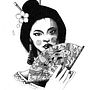 Geisha . Projekt z dziedziny Trad, c, jna ilustracja i Projektowanie tatuaż użytkownika Robert Przybyła - 14.11.2021
