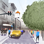 Pito's Street in Adobe Fresco . Arte plastice, Pictură în acuarelă, Ilustrație arhitecturală, Desen digital și Pictură digitală de Vera Lalyko - 11.26.2021