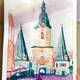 Mein Kursprojekt: Moderne Urban Sketching-Techniken in Mixed Media. Un projet de Illustration traditionnelle, Peinture, Illustration architecturale et Illustration à l'encre de Bina - 09.01.2022