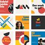 Instagram templates for an event: Jazz Series at a pretend venue. Een project van  Ontwerp,  Br, ing en identiteit, Grafisch ontwerp, T, pografie, Logo-ontwerp, T y pografisch ontwerp van Nora Jorba Soler - 15.05.2022