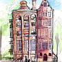 Amsterdam buildings.  My project for course: Expressive Architectural Sketching with Colored Markers Ein Projekt aus dem Bereich Skizzenentwurf, Zeichnung, Architektonische Illustration, Sketchbook und Illustration mit Tinte von hisaruki - 15.07.2022