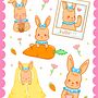 Lucky: the sleepy bunny - Sticker Sheet. Ilustração tradicional, Design de personagens, e Mangá projeto de Catalina González - 12.09.2022