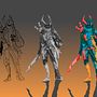 Character Design Practice Desert Raider. Een project van  Ontwerp, Traditionele illustratie, Ontwerp van personages,  Creativiteit, Digitale illustratie, Videogames,  Concept art y Videogame-ontwerp van Dan Prieto - 26.11.2022