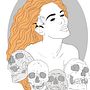 Lilith fuera del Paraíso. Ilustração tradicional, Artes plásticas, Ilustração vetorial, Desenho, Design de logotipo, Ilustração digital, e Desenho de retrato projeto de Eliana Fernandez - 06.12.2022