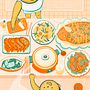In the Kitchen with Ye Ye. Un projet de Illustration traditionnelle, Illustration jeunesse et Illustration éditoriale de Kaitlin Yang - 10.02.2023