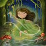 Campanita, siendo una Ninfa. Un projet de Illustration traditionnelle, Illustration numérique, Illustration jeunesse, Peinture numérique , et Album illustré de Yasmin Conde Solares - 07.03.2023