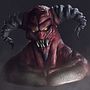 Demonio (Inspirado en Diablo III) . Ilustrație tradițională, 3D, Design de caractere, Ilustrație digitală, modelare 3D, design de caractere 3D și Pictură digitală de fgvenegas - 05.16.2023