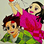 Demon Slayer - Tanjiro and Nezuko. Traditional illustration, Animation, Character Design, Costume Design, Arts, Crafts, Fine Arts, Graphic Design, Creativit, Sketching, Pencil Drawing, Drawing, Poster Design, Stor, telling, Portrait Drawing, Artistic Drawing, Sketchbook, Ink Illustration, and Manga project by zeltic_voltra - 02.08.2021