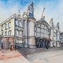 My project for course: Architectural Sketching with Watercolor and Ink - the train station of Tours. Een project van  Schetsen,  Tekening, Aquarelschilderen,  Architecturale illustratie, Sketchbook y  Illustratie met inkt van Albena Shkodrova - 18.06.2023