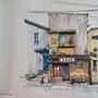 My 3rd drawing: Expressive Architectural Sketching with Coloured Markers. Ilustração tradicional projeto de steph_calvet - 18.06.2023