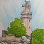 My project for course: Expressive Architectural Sketching with Colored Markers. Un projet de Esquisse , Dessin, Illustration architecturale, Carnet de croquis et Illustration à l'encre de Marie Yonová - 16.07.2023