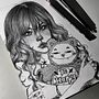 A girl holding a teddy bear Ein Projekt aus dem Bereich Traditionelle Illustration, Bleistiftzeichnung, Zeichnung und Realistische Zeichnung von Crystal YG - 08.08.2023