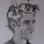 Goat man Wyn Ein Projekt aus dem Bereich Traditionelle Illustration von Sally Jory - 08.10.2023