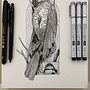 Mi proyecto del curso: Ilustración realista de pájaros con elementos creativos Ein Projekt aus dem Bereich Illustration mit Tinte, Naturalistische Illustration, Bleistiftzeichnung und Zeichnung von Kin Ruiz - 17.11.2023