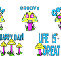My project for course: Motion Graphics for Social Media: Create A Sticker Pack. Un projet de Illustration traditionnelle, Motion design, Animation, Conception de personnages , et Design pour les réseaux sociaux de Eli - 27.11.2023