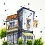 My project for course: Expressive Architectural Sketching with Colored Markers. Sketching, Drawing, Architectural Illustration, Sketchbook & Ink Illustration project by hassanhaider765 - 01.04.2024