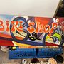 Sign for local bike shop with psychedelic theme. Painting, and Design project by Lianna Mae Smith - 01.04.2024
