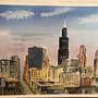 Downtown Chicago, view from The Madison rooftop. Un projet de Aquarelle de Steve Mitchell - 01.05.2024