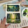 My project for course: Fantasy Landscapes with Watercolor & Gouache. Projekt z dziedziny  Sztuki piękne,  Malarstwo, Malowanie akwarelą, Ilustracja naturalist, czna i Malowanie gwaszami użytkownika Eva F - 20.07.2024