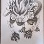 demonio yokai. Traditional illustration, Creativit, Drawing, and Sketchbook project by gere - 03.02.2023