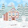 Cute house with Christmas decorations . Un proyecto de Ilustración infantil, Ilustración digital, Pintura digital y Álbum ilustrado						 de batkova_designer - 09.12.2024