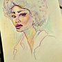 Mi primer retrato . Menggambar, Menggambar Potret, Buku sketsa, Dan Gambar Pensil Berwarna proyek oleh nelifer - 03.03.2025