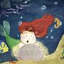 Ilustración con procreate “La Sirenita”. Ilustração infantil, Ilustração digital, Pintura digital, e Álbum ilustrado projeto de Elena Valero - 12.03.2025