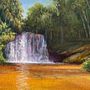 Cachoeira. Artes plásticas, Ilustração tradicional, Ilustração naturalista, Pintura a óleo, e Desenho a lápis projeto de dindabemcasados - 16.06.2025