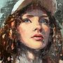 Frau in Öl. Een project van Traditionele illustratie,  Beeldende kunst, Schilderij y  Olieverfschilderij van biotomate - 28.07.2025