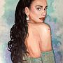 Retrato en acuarela de Dua Lipa. Un proyecto de Ilustración tradicional y Pintura a la acuarela de Karina Trejo - 30.09.2025
