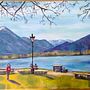 Impressionistic landscape  of Tegernsee. Un progetto di Pittura acrilica, Belle arti e Pittura di Tetiana Podieniezhna - 01.10.2025